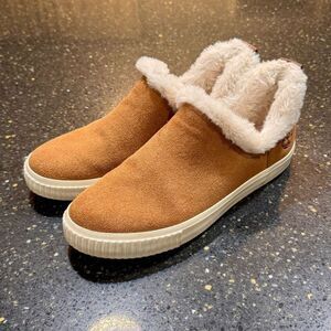Timberland Skyla Bay Tan Suede Faux Fur Lined Slip On Ankle Boots. Size Women’s